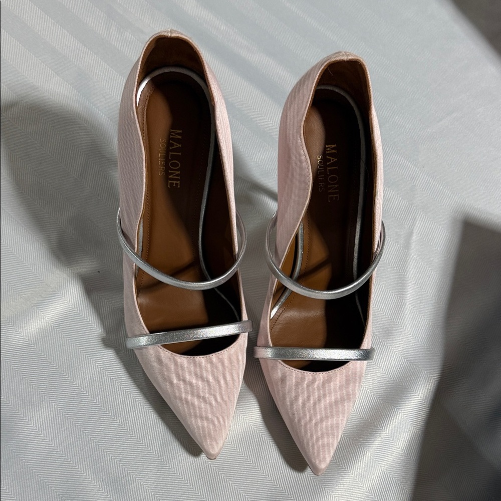Malone Souliers Pink Women's Shoes with Silver Accents